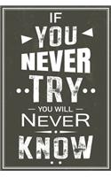 If You Never Try You Will Never Know - Motivation Notes