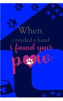 When I Needed A Hand I Found Your Paw