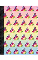 My Super Cute Rainbow Unicorn Poop Emoji 4x4 Quad Graph Paper Notebook