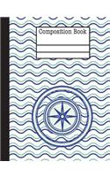 Compass Nautical Waves Composition Notebook - 5x5 Graph Paper
