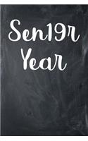 Sen19r Year: 6 x 9 Wide Ruled Paper - 108 Pages / 54 Sheets - Black Chalkboard Styled Soft Matte Cover - Journal / Notebook / Composition Book - Note Taking - Se