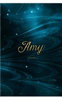 Amy Journal: Personalized Name Journal or Diary Notebook For Women To Write In, Gold Plated Name (Gift Journal)