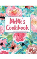 MeMe's Cookbook Teal Pink Wildflower Edition