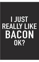 I Just Really Like Bacon Ok?: A 6x9 Inch Matte Softcover Journal Notebook with 120 Blank Lined Pages and a Funny Foodie Feast Cover Slogan