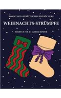 Malbuch für 4-5 jährige Kinder (Weihnachts-Strümpfe): Dieses Buch enthält 40 stressfreie Farbseiten, mit denen die Frustration verringert und das Selbstvertrauen gestärkt werden soll. Dieses Buch soll k