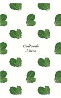 Collards Notes: 6"x9" Unruled Blank Notebook Watercolor Texture Design Vegetable Food Ingredient Pattern Cover. Matte Softcover Note Book Journal