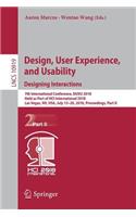 Design, User Experience, and Usability: Designing Interactions: 7th International Conference, Duxu 2018, Held as Part of Hci International 2018, Las Vegas, Nv, Usa, July 15-20, 2018, Proceedings, Part II