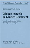 Critique Textuelle de l'Ancien Testament