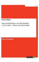 Herrschaftsanalyse von Ibn Khaldun (1332-1406) - Phasen der Herrschaft