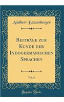 BeitrÃ¤ge Zur Kunde Der Indogermanischen Sprachen, Vol. 6 (Classic Reprint)