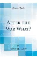 After the War What? (Classic Reprint)