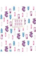2019-2020 Academic Planner, 2019 - 2020 Weekly Planner, 12 Months, July 2019 - June 2020: Crystal Pattern Colorful Geode Gemstone Monthly Dated Calendar Organizer with To-Do's, Checklists, Notes and Goal Setting Pages
