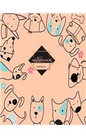 Notebook: Cute dog dog and friend cover and Dot Graph Line Sketch pages, Extra large (8.5 x 11) inches, 110 pages, White paper, Sketch, Notebook journal(1 Notebook)