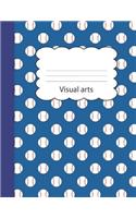 Visual Arts: Baseball Blank Sketchbook Paper - Blue Sports Fan Game Ball Cover - Drawing Sketch Book for Artists & Illustrators - Kindergarten 1st 2nd 3rd 4th 5t