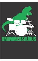 Notebook: Drums Drummersaurus Gift Drummer Dinosaur Dot Grid 6x9 120 Pages