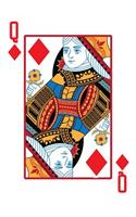 Queen of Diamonds Lined Notebook: 6 x 9 120 Page Lined Notebook Queen of Diamonds Playing Card