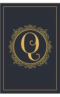 Q: Monogram Notebook Black and Gold Journal