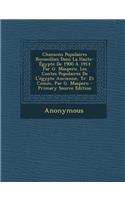 Chansons Populaires Recueillies Dans La Haute-Egypte de 1900 a 1914 Par G. Maspero. Les Contes Populaires de L'Egypte Ancienne, Tr. Et Comm. Par G. Maspero