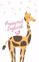 Password Logbook: Giraffe Internet Password Keeper With Alphabetical Tabs - Pocket Size 5 x 8 inches (vol. 1)