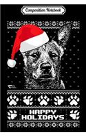 Composition Notebook: Australian Cattle Dog Cute Happy Holidays Christmas Journal/Notebook Blank Lined Ruled 6x9 100 Pages