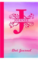 Journee Dot Journal: Personalized Custom First Name Personal Dotted Bullet Grid Writing Diary - Cute Pink & Purple Watercolor Cover - Daily Journaling for Journalists & 