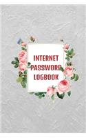 internet password logbook: Journal And Logbook To Protect Usernames and Passwords: Modern Password Keeper, organizer, alphabetical notebook 6" x 9"