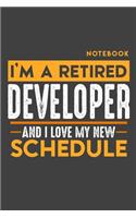 Notebook DEVELOPER: I'm a retired DEVELOPER and I love my new Schedule - 120 graph Pages - 6" x 9" - Retirement Journal