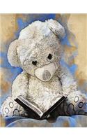 Grunge Teddy Bear Journal, Dot Grid: Dotted Paper Notebook for Bullet Journaling