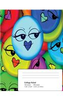 Feminine Faces Composition Notebook College Ruled 100 sheets/200 Pages 7.44"X9.6