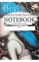 Urban Kiss Graffiti Theme Ruled Notebook