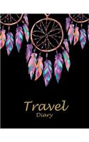 Travel Diary: Pretty Black Book, 2019 Calendar Trip Planner, Personal Traveler's Notebook 8.5" X 11" Travel Log, to Do List