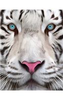 Fierce: Beautiful White Tiger Designed Book That Can Be Used as a Journal or Notebook