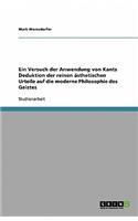 Ein Versuch der Anwendung von Kants Deduktion der reinen ästhetischen Urteile auf die moderne Philosophie des Geistes
