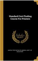 Standard Cost Finding Course For Printers