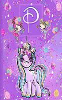 P: Unicorn Composition Notebook Wide Ruled Monogrammed Initial P
