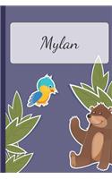 Mylan: Personalized Notebooks - Sketchbook for Kids with Name Tag - Drawing for Beginners with 110 Dot Grid Pages - 6x9 / A5 size Name Notebook - Perfect a