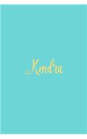 Kendra: Personalized Name Turquoise Matte Soft Cover Notebook Journal to Write In. 120 Blank Lined Pages