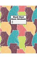 Blank Sheet Music Notebook: Easy Blank Staff Manuscript Book Large 8.5 X 11 Inches Musician Paper Wide 12 Staves Per Page for Piano, Flute, Violin, Guitar, Trumpet, Drums, Cell