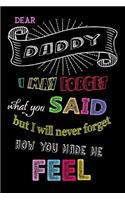 Dear Daddy I May Forget What You Said But I Will Never Forget How You Made Me Feel