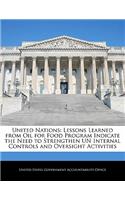 United Nations: Lessons Learned from Oil for Food Program Indicate the Need to Strengthen Un Internal Controls and Oversight Activities