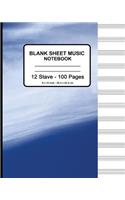 Blank Sheet Music Notebook - Blue Sky