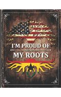 Im Proud of My Roots: Vintage Ghana and American Flag Personalized Gift for Coworker Friend Undated Planner Daily Weekly Monthly Calendar Organizer Journal