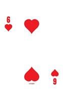 6 Of Hearts: Poker Card 4x4 Graph Paper Notebook With .25" x .25" Squares For Work, Home Or School. 6 x 9 Notepad Journal For Math, Science, Design Projects, Map