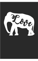Love Elephants Notebook - Elephant Gift - Vintage Elephant Lover Journal - Animals Diary for Elephant Lovers Zookeepers And Animal Attendants: Medium College-Ruled Journey Diary, 110 page, Lined, 6x9 (15.2 x 22.9 cm)