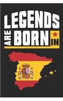 Legenden sind in Spanien geboren Notizbuch: Schönes Legends are born in Spain Notizbuch im A5 Format mit 120 karierten Seiten