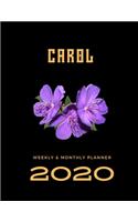 2020 Weekly & Monthly Planner: Carol...This Beautiful Planner is for You-Reach Your Goals / Journal for Women & Teen Girls / Dreams Tracker & Goals Setting / Beautiful Planner Not