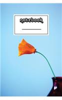 Notebook: Gorgeous Orange Flower in Purple Vase Notebook - Beautiful 100-Page College-Ruled Work Book to Write in - Stylish 6 X 9 Lined Journal (Meditation No