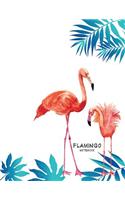 Flamingo notebook: Charming flamingoes on white cover and Dot Graph Line Sketch Blank pages, Extra large (8.5 x 11) inches, 120 pages, White paper, Sketch, Draw and Pa