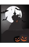 Halloween Composition Book 100 Sheets (200 pages) 7.44 x 9.69 inches/ 18.9 x 24.61 cm