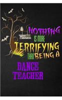 Funny Dance Teacher Notebook Halloween Journal: Nothing is More Terrifying Than Being A Dance Teacher, Blank College Ruled Notebook/Diary For Dance School Teachers, 6x9, 130 Pages